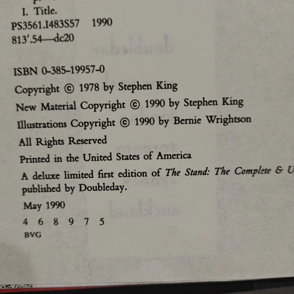 The Stand Stephen King First Time Complete & Uncut First Trade Edition May 1990